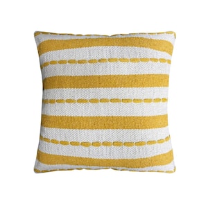 Marc Cotton Decorative Throw Pillow 18 x 18 in. Mustard