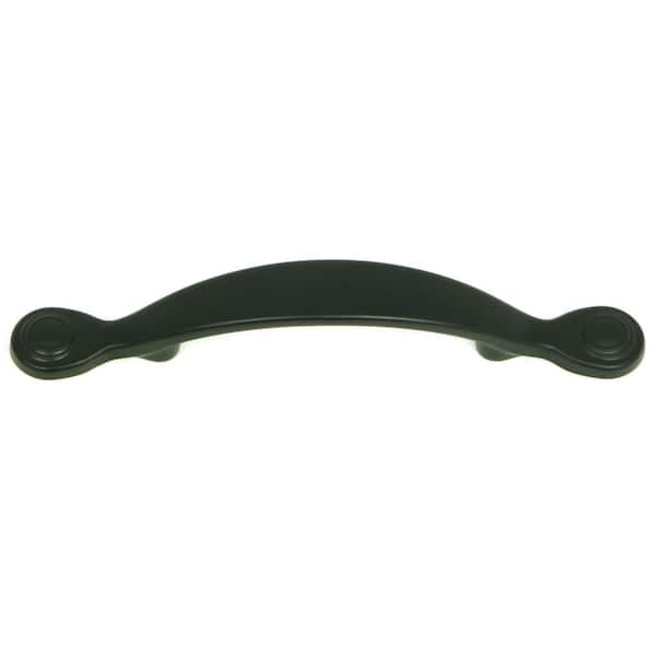 Stone Mill Hardware Three-Ring 3 in. Center-to-Center Matte Black Arch Cabinet Pull (25-Pack)