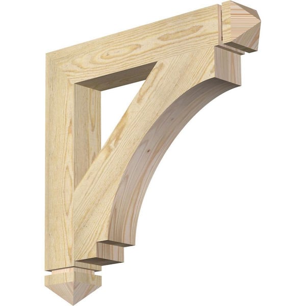 Ekena Millwork 4 in. x 26 in. x 26 in. Douglas Fir Imperial Arts and Crafts Rough Sawn Bracket