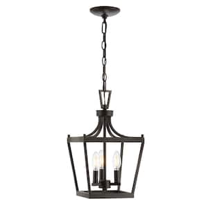 Larton 4-Watt 3-Light Black Pendant Light with Metal Shade