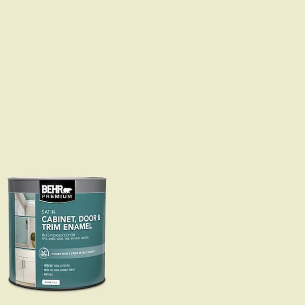 BEHR PREMIUM 1 qt. #M340-2 Floating Lily Satin Enamel Interior/Exterior Cabinet, Door & Trim Paint