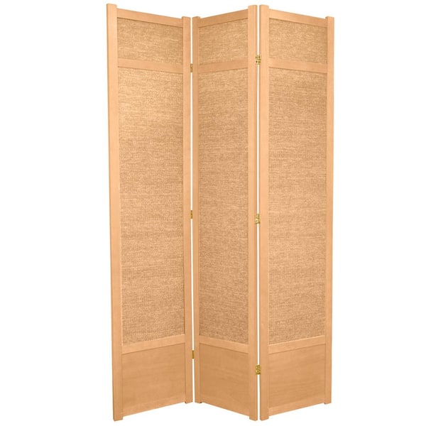 7 ft. Natural 3-Panel Room Divider