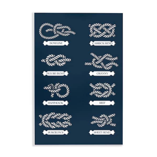 Boating Knots Nautical Diagram by Lil' Rue Unframed Graphic Art Print Coastal 10 in. x 15 in.