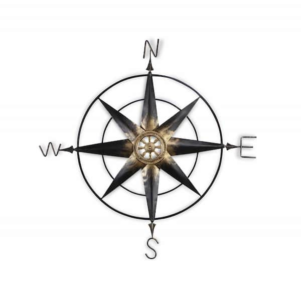 gold compass wall decor