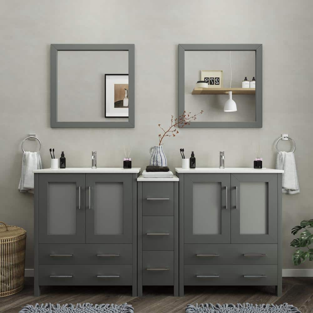 Wonline 18 inch Bathroom Vanity for Small Space Cabinet Farmhouse
