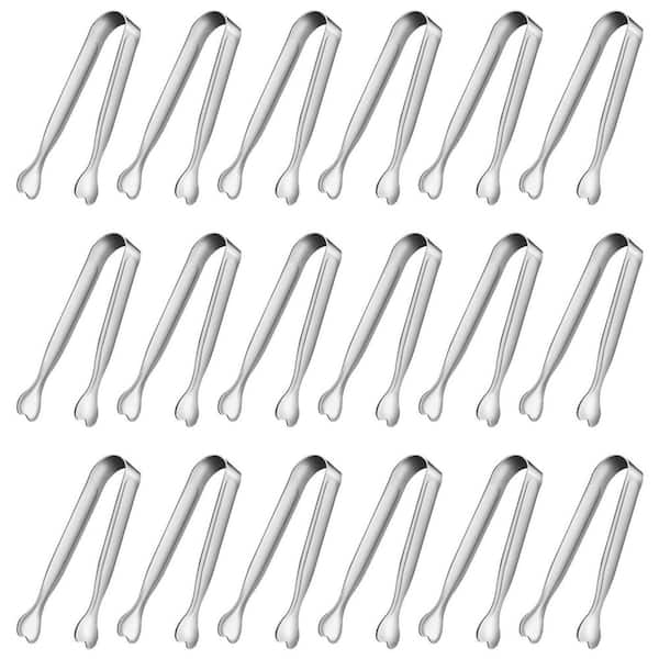 18-Piece Heart Design Stainless Steel Serving Tongs 4.3 in Ice Tongs Kitchen Appetizers Tongs for Ice Bucket