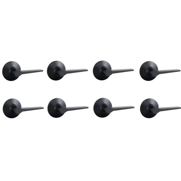 Freedom Matte Black Hall/Closet Door Lever 8-Pack