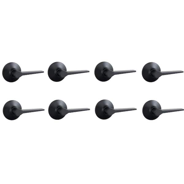 Freedom Matte Black Hall/Closet Door Lever 8-Pack