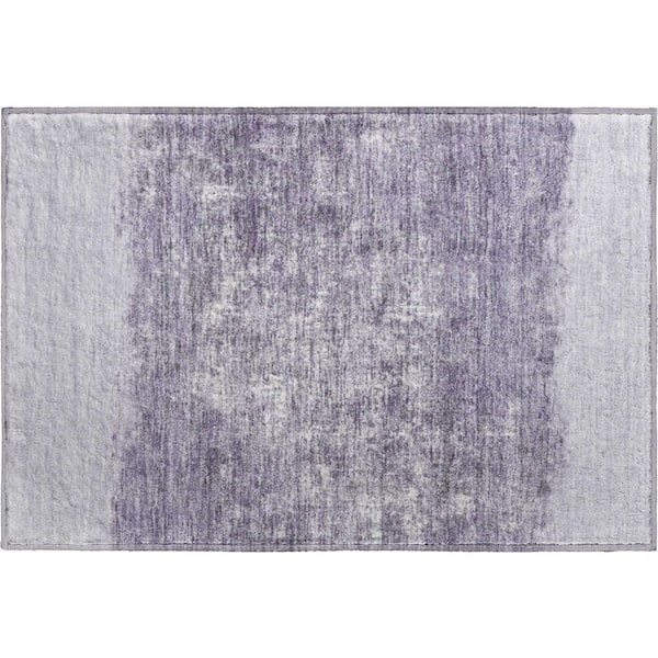 Mayfield Premium Machine Washable Abstract AMF2214 Lavender 2 ft. x 3 ft. Accent Rug