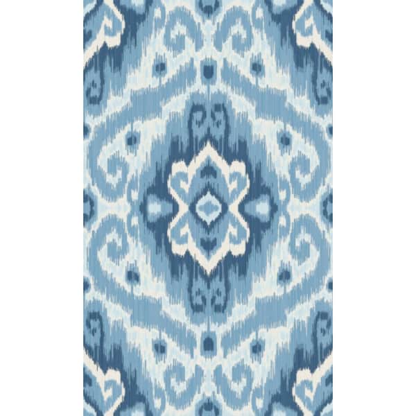 RoomMates Blue Bohemian Ikat Vinyl Peel and Stick Matte Wallpaper