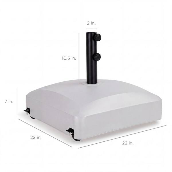 best choice products mobile hdpe plastic patio umbrella base Best Choice Products 123 lbs. Fillable Capacity HDPE Plastic Mobile Patio  Umbrella Base in Gray SKY9283