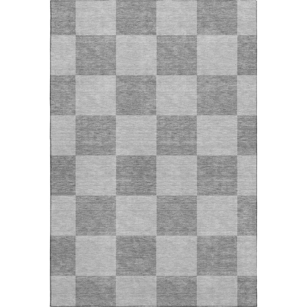 Mayfield Premium Machine Washable Abstract AMF2345 Gray 10 ft. x 14 ft. Area Rug