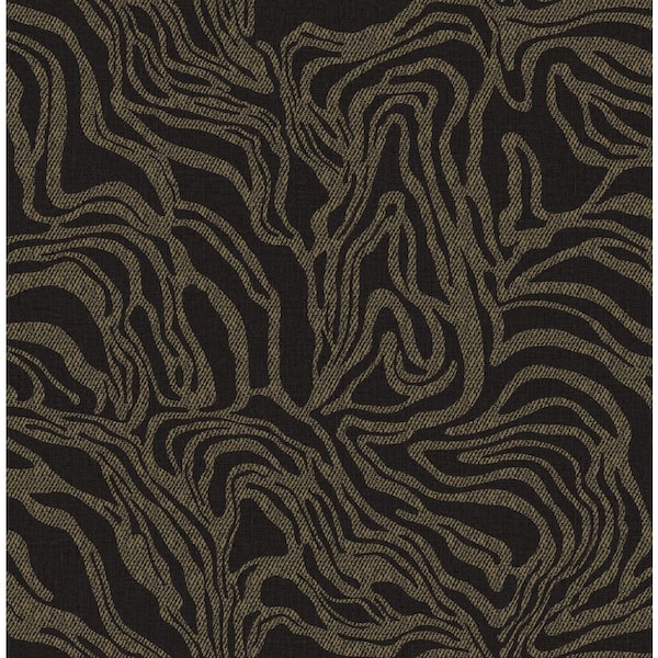 Massar Black Modern Marbled Wallpaper Sample