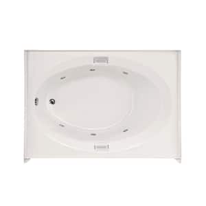 Sonoma 60 in. Acrylic Left Hand Drain Oval Alcove Whirlpool Bathtub in White
