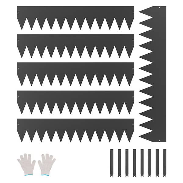 40 in. x 8 in. Black Steel Lawn Edging Garden Edging Landscape Edging Garden Border Edging for Landscaping (6-Pieces)