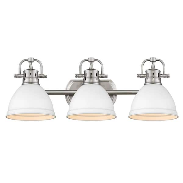 Duncan 8.125 in. 3-Light Pewter Vanity Light