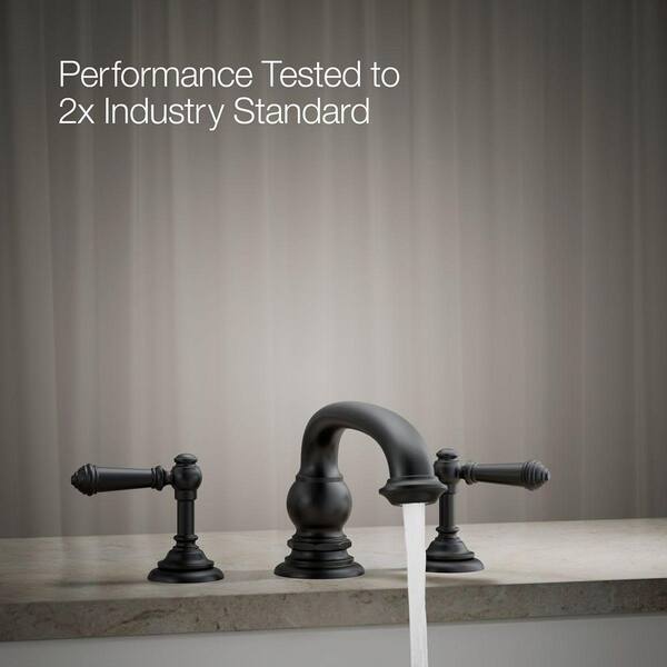 KOHLER Artifacts Double Handle Deck-Mount Bath Faucet Handle Trim with Lever Design in Matte Black