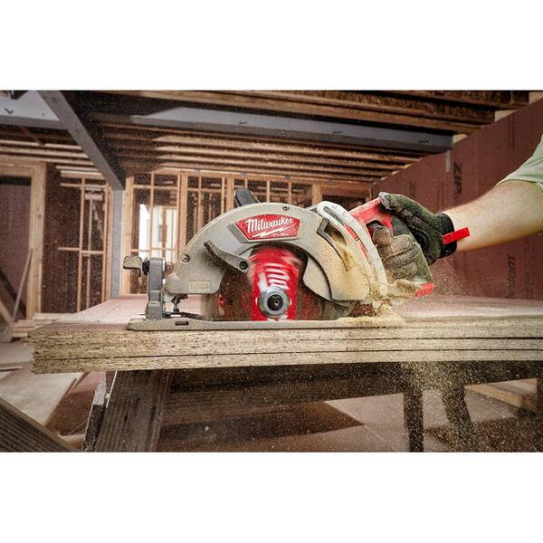 Milwaukee M18 FUEL GEN-3 18V Lithium-Ion Brushless Cordless 3/8 in. Impact Wrench w/7-1/4 in. Circ, Two 6Ah HO Batteries
