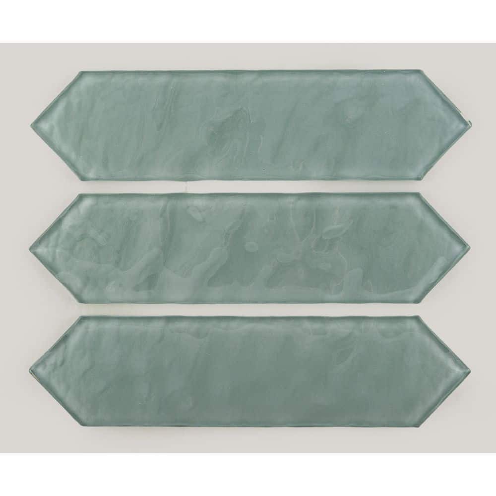 Icicle Blue Polished Glass Hexagonal Subway Tile