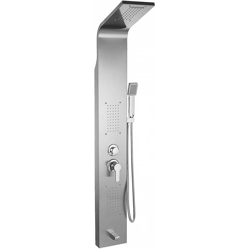 7.87 in. W x 47 in. H 4-Jet High Pressure Shower Tower in Stainless Steel