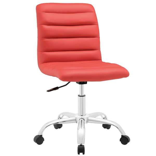 MODWAY Ripple Armless Mid Back Office Chair in Red