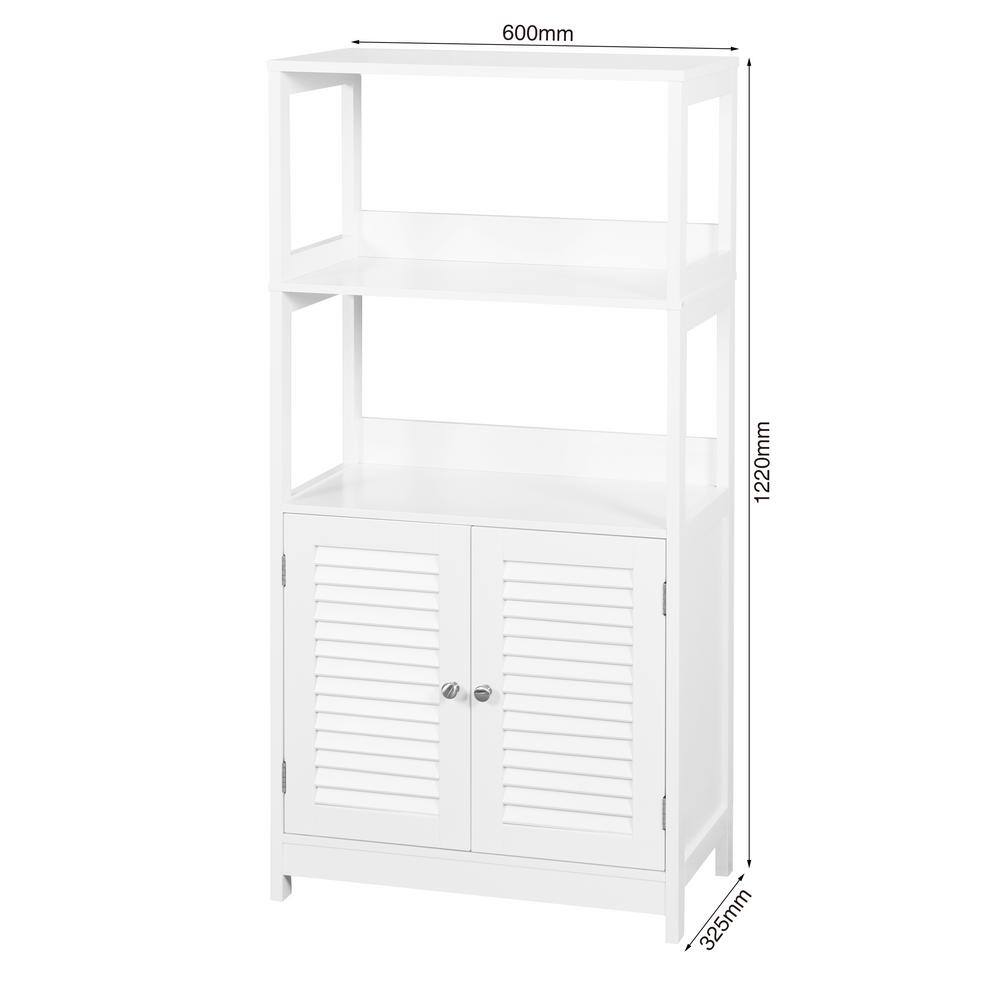 Tileon 23.6 in. W x 12.8 in. D x 48 in. H White MDF Freestanding Linen