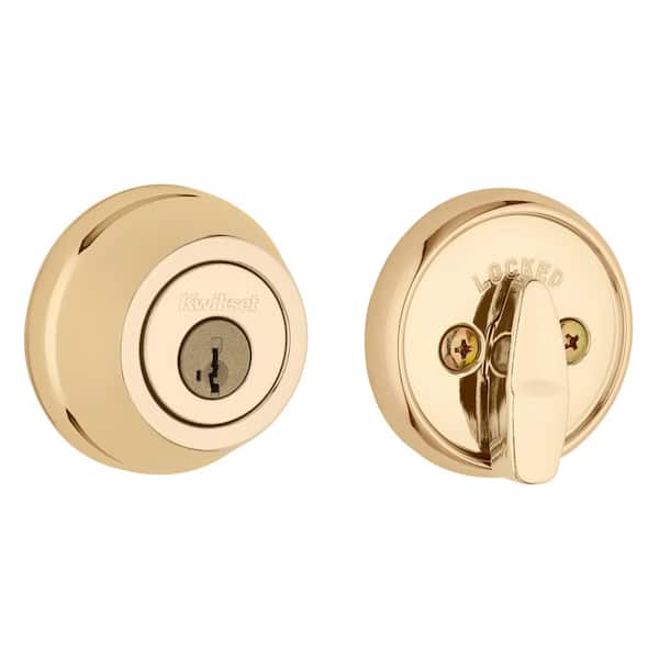 Kwikset 780 Series Polished Brass Single Cylinder Deadbolt Featuring SmartKey Security