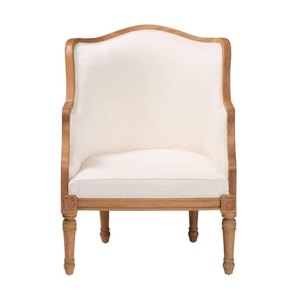 bali pari Elizette Beige and Honey Oak Accent Chair with Natural