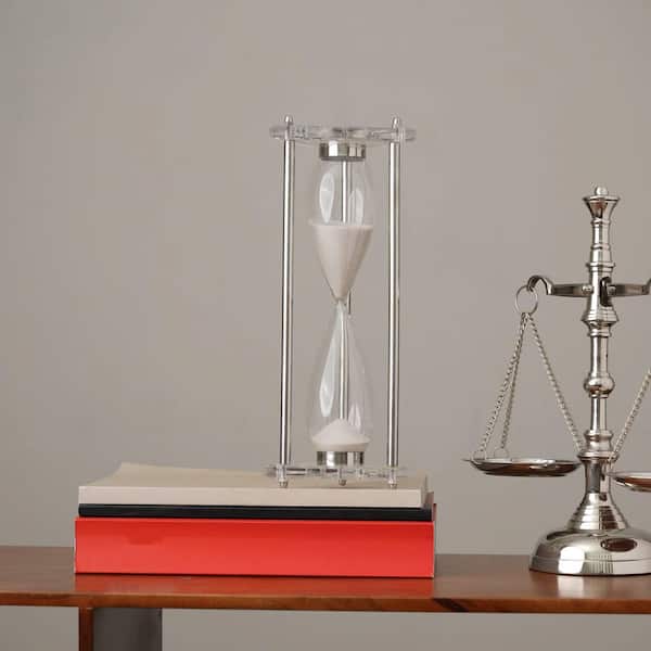 Elegant Silver Acrylic Hourglass Sand Timer (Set of 1)