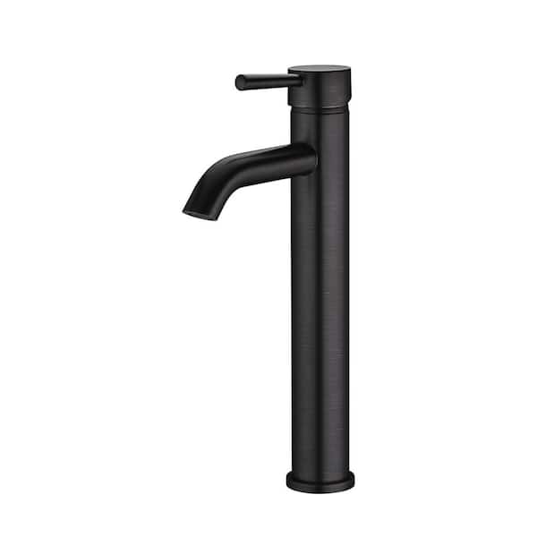 LUXIER Single Hole Single-Handle Vessel Bathroom Faucet with Drain in Oil Rubbed Bronze