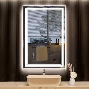 20 in. W x 28 in. H Large Rectangular Frameless Anti-Fog Wall-Mounted LED Bathroom Vanity Mirror