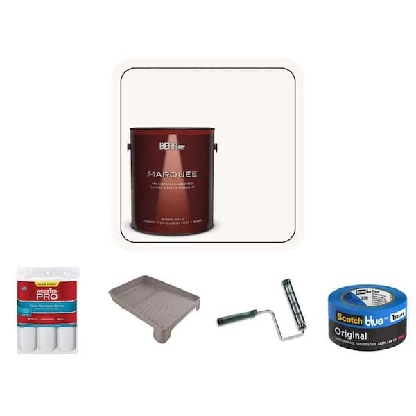 ScotchBlue 2.83 in. Painter's Tape, 9 in. Roller Cover (3-Pack), 1 gal. Ultra Pure White Paint, Tray and Frame Combo