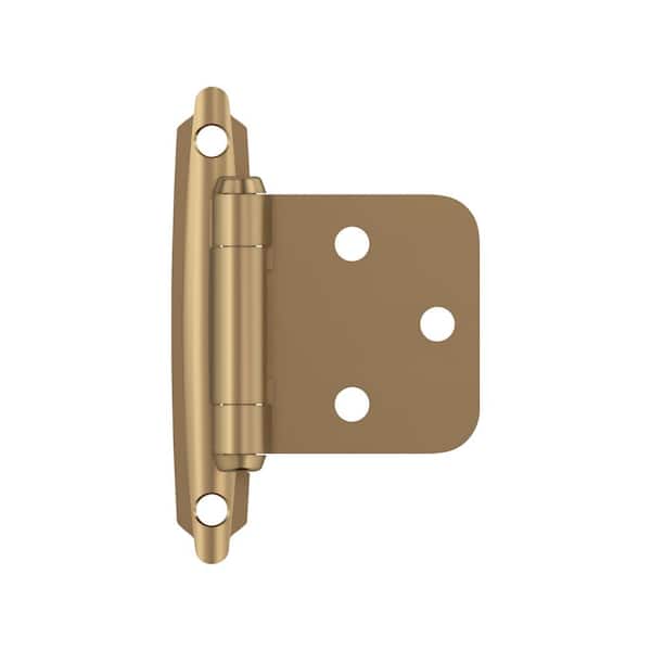 Amerock Champagne Bronze Variable Overlay Self Closing, Face Mount Cabinet Hinge (2-Pack)