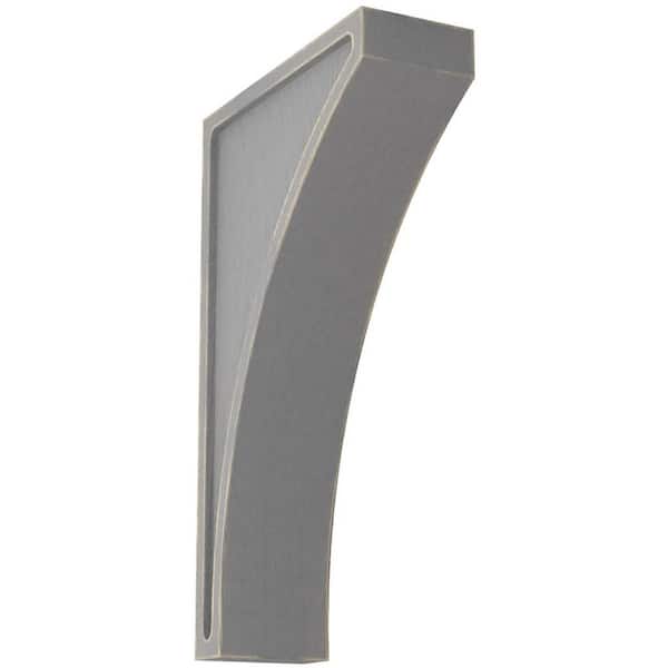 Ekena Millwork 3 in. x 14 in. x 8-1/2 in. Pebble Grey Jumbo Lawson Wood Vintage Decor Corbel