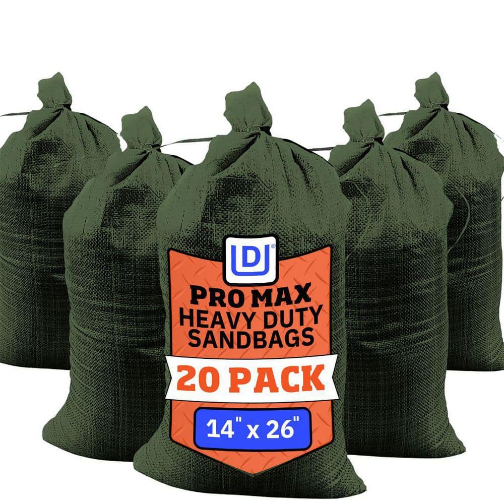 14 in. x 26 in. Green Pro Max Extra UV Flood Barrier Sand Bags with Tie Strings (20-Pack) price history on PriceWatchPro