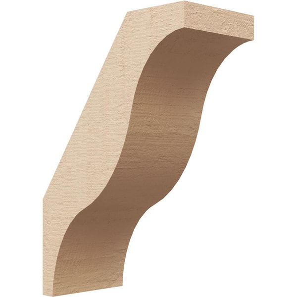 Ekena Millwork 5 in. x 14 in. x 10 in. Funston Rough Cedar Woodgrain Timberthane Polyurethane Knee Brace, Primed