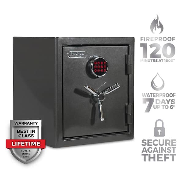 Platinum 1.96 cu. ft. Fireproof/Waterproof Home and Office Safe w/ Electronic Lock, Dark Gray Metallic Finish