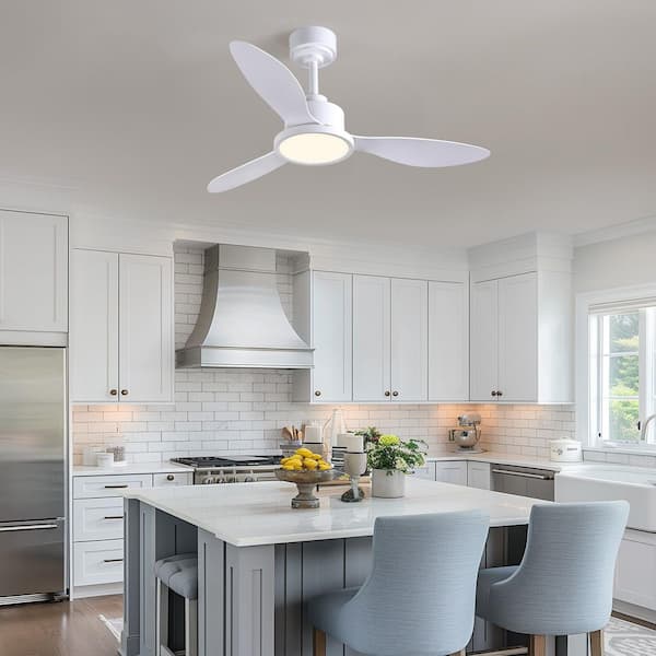 42 in. Smart Indoor Dimmable Integrated LED Black 3 Blades Ceiling Fan with Light Kit and Remote Control