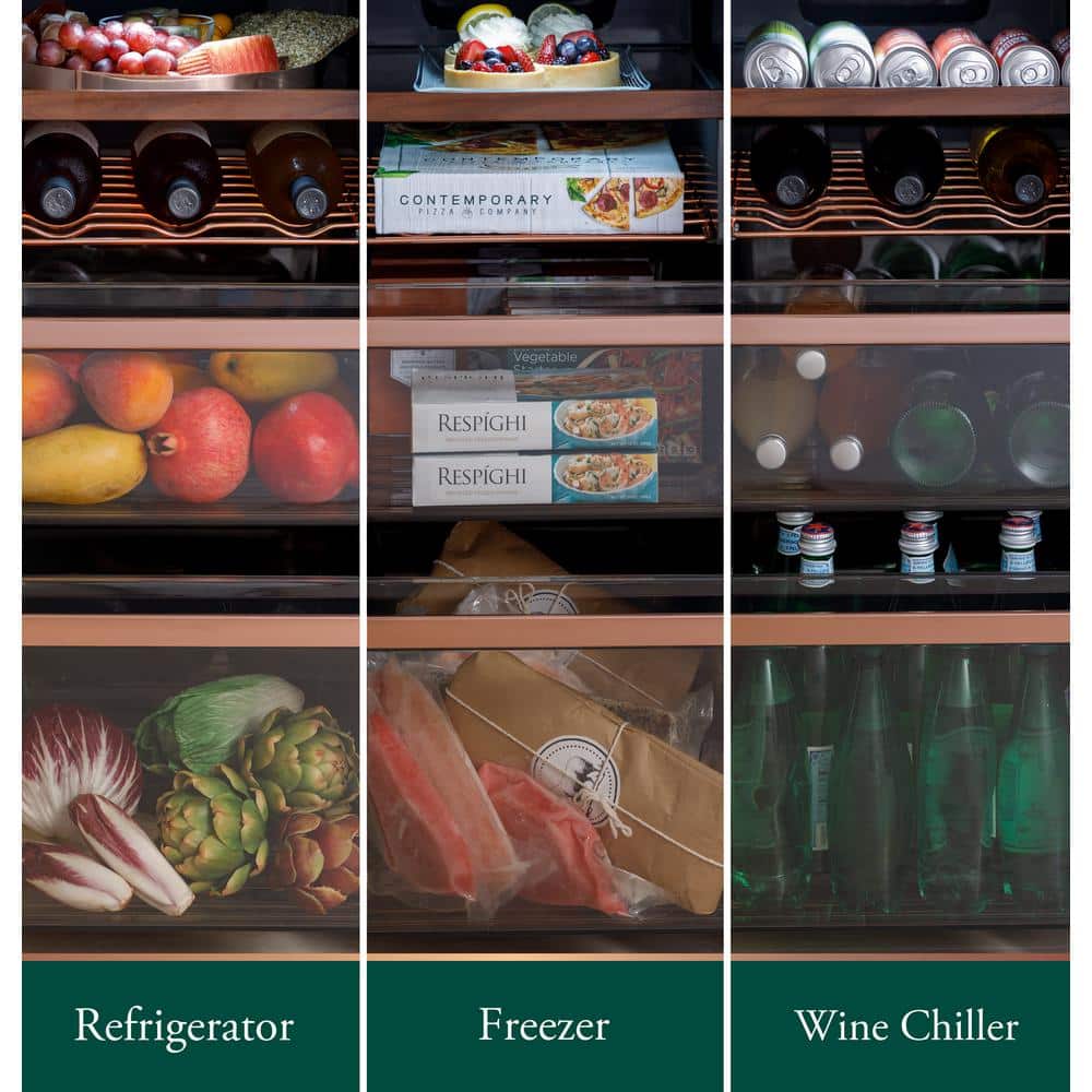 Platinum Glass 36" Smart Quad-Door Refrigerator with Ice Maker