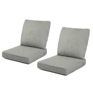 Light Gray Water-Resistant 24 x 24 Outdoor Deep Seating Lounge Chair Cushion (Set of 4) (2 Back 2-Seater)