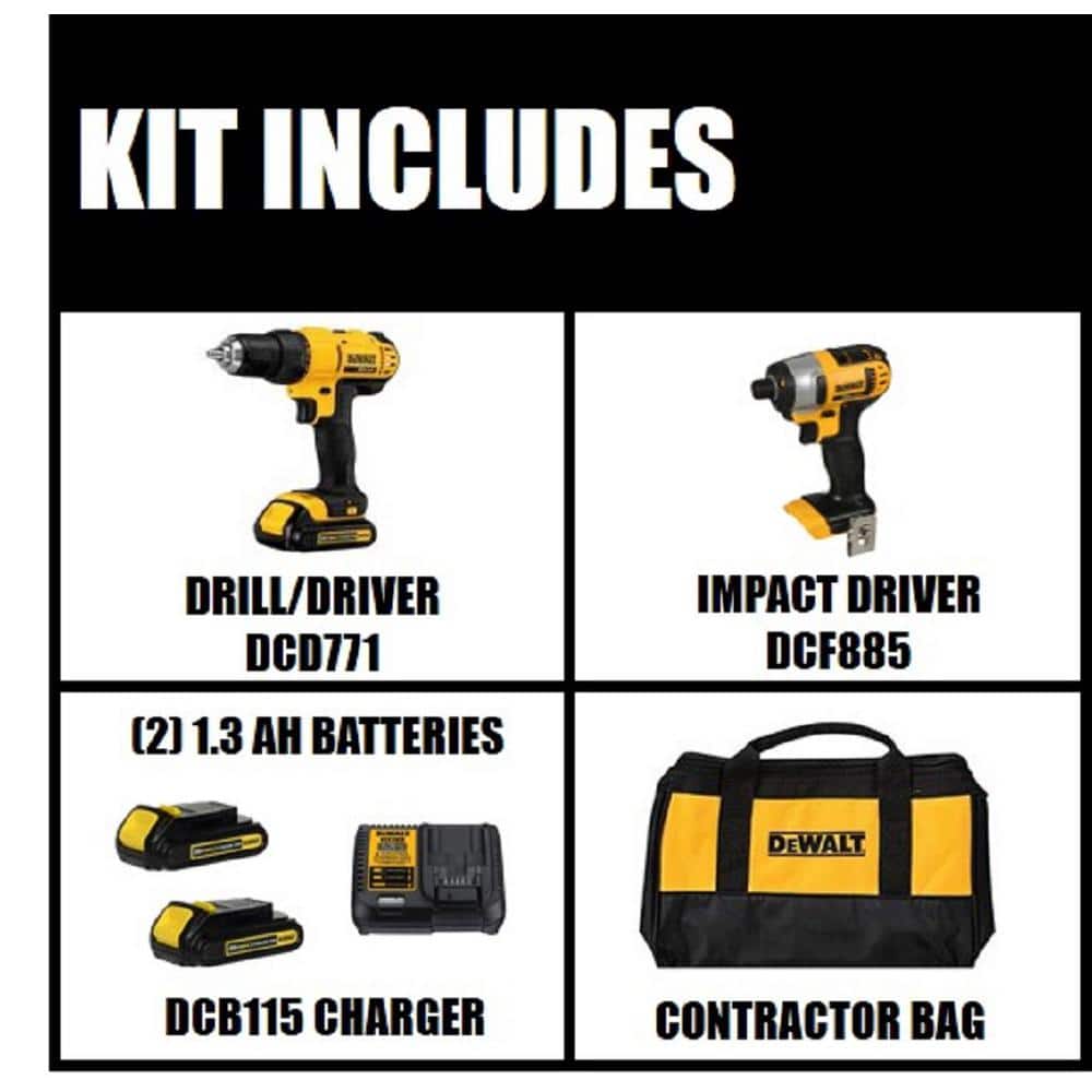 DEWALT 20V MAX Cordless Drill and Impact Driver Combo Kit with Batteries and Charger
