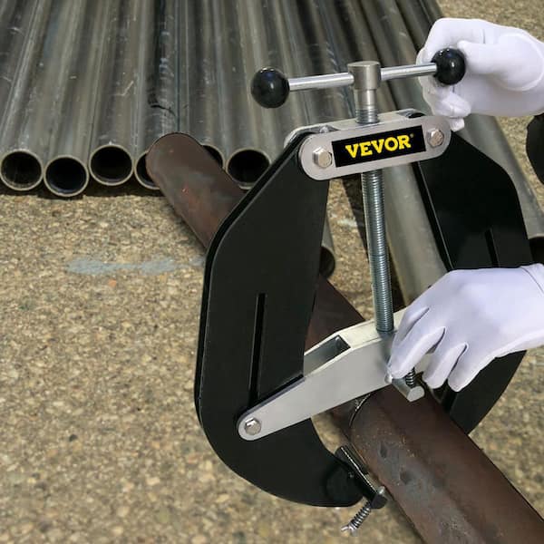Pipe Clamp Fixture 5 in. to 12 in. Capacity Clutch Clamp Set High Strength Steel with Quick Acting Screws for Alignment