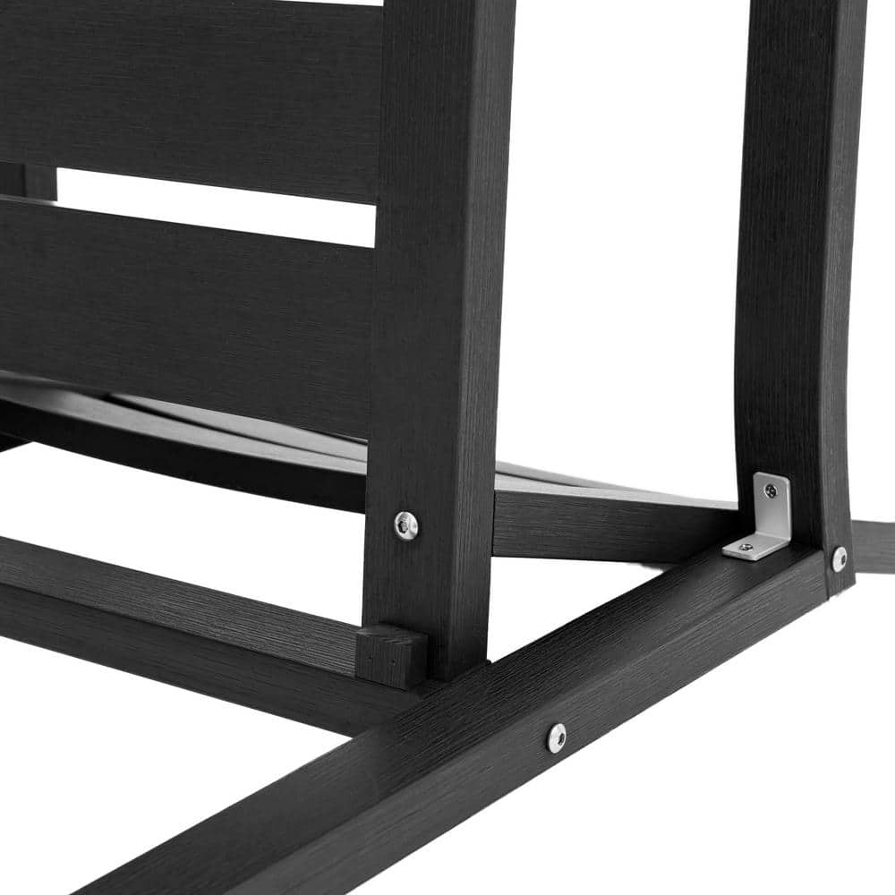 Black Metal Frame All-Weather Outdoor Dining Armchairs Set