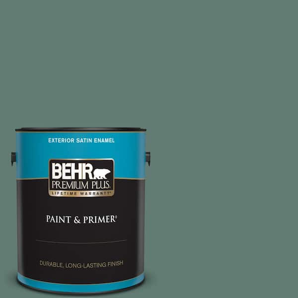 BEHR PREMIUM PLUS 1 gal. #S430-6 Forest Edge Satin Enamel Exterior Paint & Primer