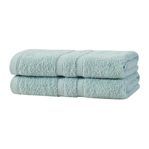 Bleach Friendly, Quick Dry, 100% Cotton Hand Towels (16 in. L x 26 in. W), Highly Absorbent (2-Pack, Mineral Blue)
