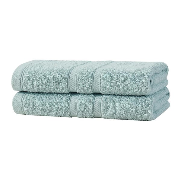 Clorox Bleach Friendly, Quick Dry, 100% Cotton Hand Towels (16 in. L x 26 in. W), Highly Absorbent (2-Pack, Mineral Blue)