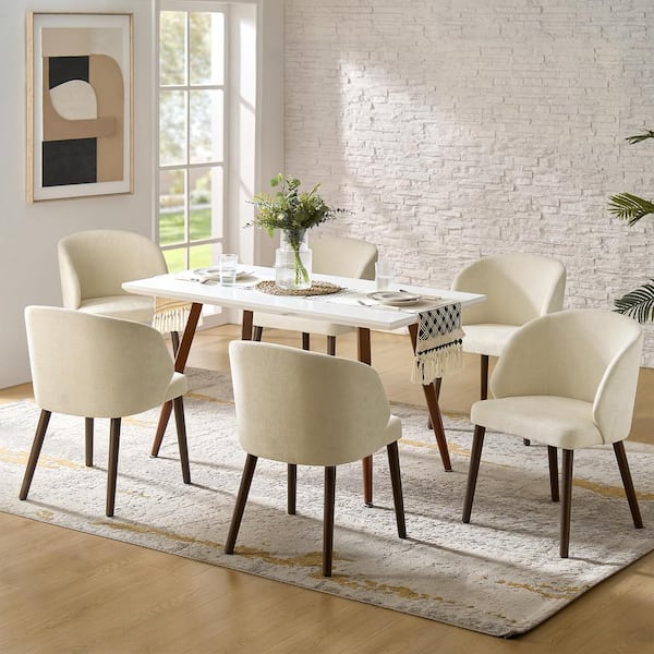 Yuri Linen Polyester Dining Chair Set of 6