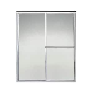 Deluxe 55-60 in. x 70 in. Framed Sliding Shower Door in Silver with Handle