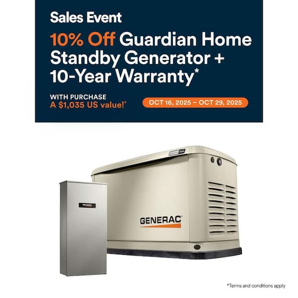 14,000 Watt Air-Cooled Whole House Home Standby Generator & 200-AMP Transfer Switch