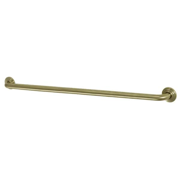 Kingston Brass Restoration 36 in. x 1-1/4 in. Grab Bar in Brushed Brass ...